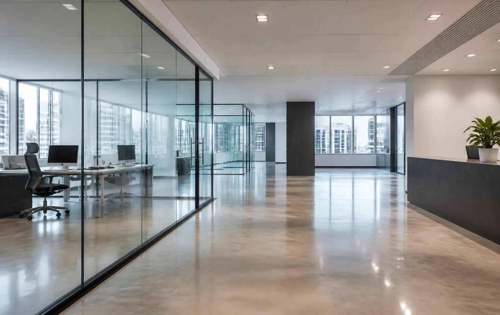 Clean modern office interior maintained by HALO Cleaning Services in Midland TX